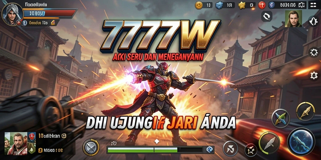 Screenshot utama 7777W menampilkan aksi pertarungan yang intens dan mendebarkan.