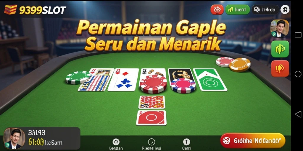 Tampilan gameplay seru di 9399SLOT dengan tampilan kartu Gaple.
