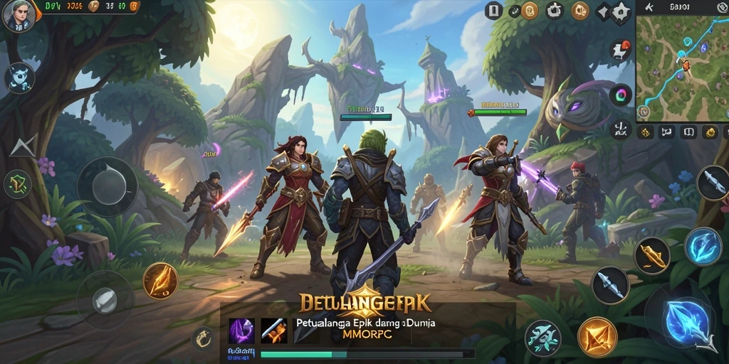 Screenshot dari gameplay DKK yang menampilkan pertempuran epik dalam MMORPG.