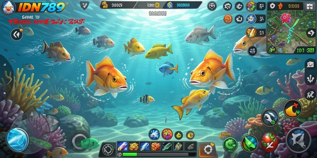 Tampilan menarik dari gameplay Tembak Ikan IDN789 yang seru.