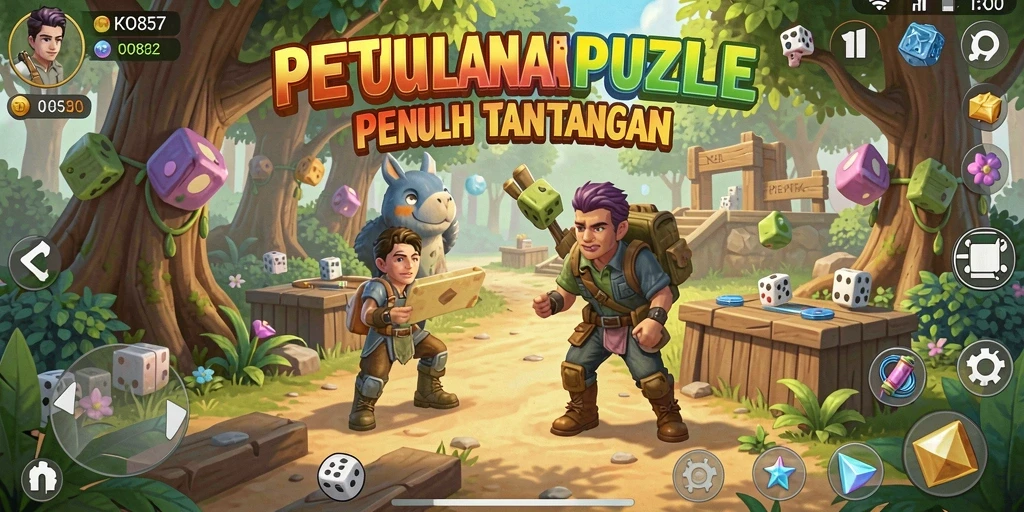 Tampilan gameplay menarik dari KO857 dengan berbagai teka-teki yang inovatif.