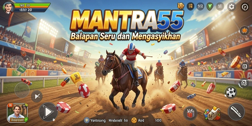 Tampilan gameplay balapan yang mendebarkan dari MANTRA55.
