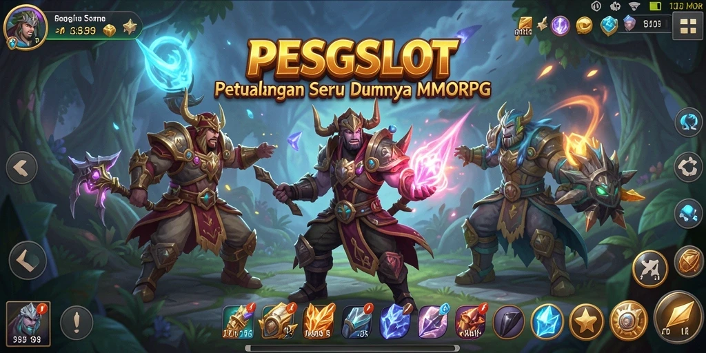 Screenshot utama PESGSLOT menampilkan aksi seru dalam gameplay MMORPG.
