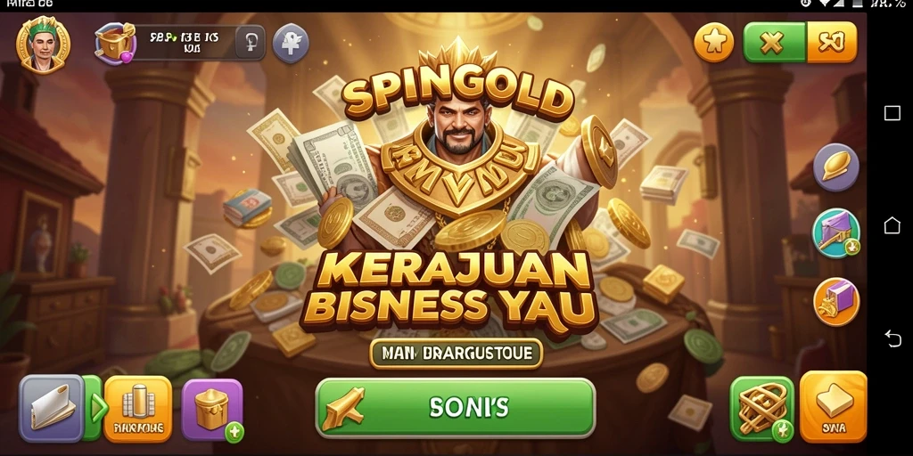 Tampilan gameplay SPINGOLD yang mendebarkan dalam simulasi bisnis.