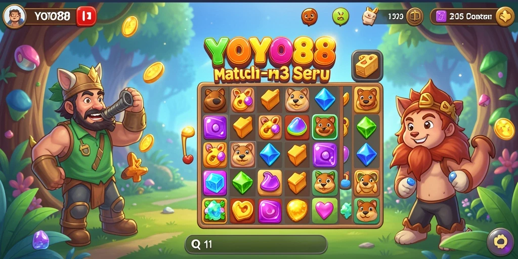 Gameplay seru Match-3 di YOYO88 dengan grafis yang memukau.