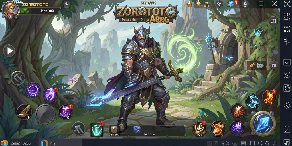 Tangkapan layar menampilkan pertarungan epik dalam gameplay ZOROTOTO.